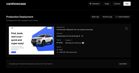 vercel deploy product